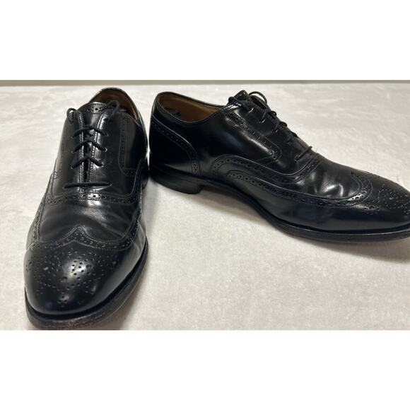 Johnston & Murphy Mens Shoes Size 8.5 D/B Black Vintage Wing Tip Oxford 24-93210 - Picture 4 of 8